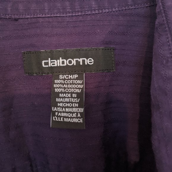 Clairborne Purple Button-Down Top - Picture 2 of 2